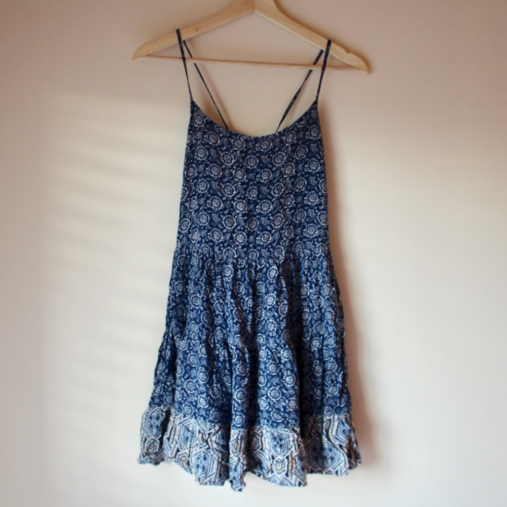 Blue boho dress